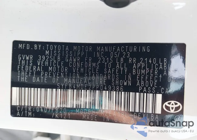 5YFB4MDE2PP049386: 42393511