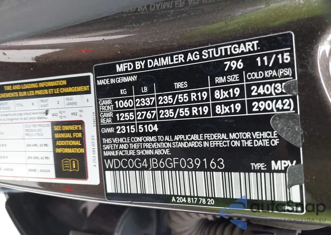 WDC0G4JB6GF039163: 42393691