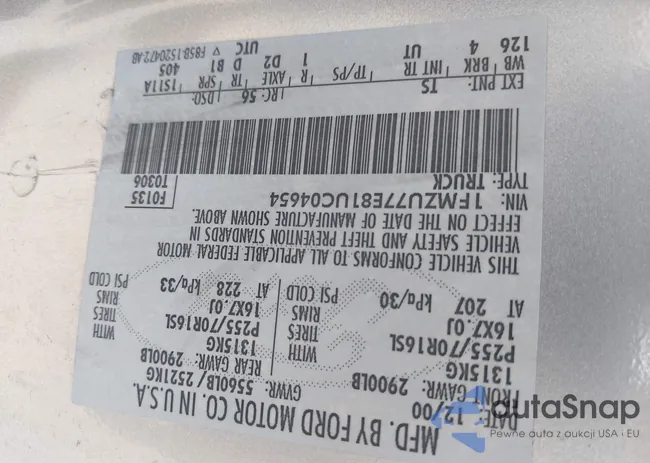 1FMZU77E81UC04654: 42393716