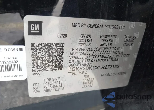 1GKS2BKC3LR272133: 42393740