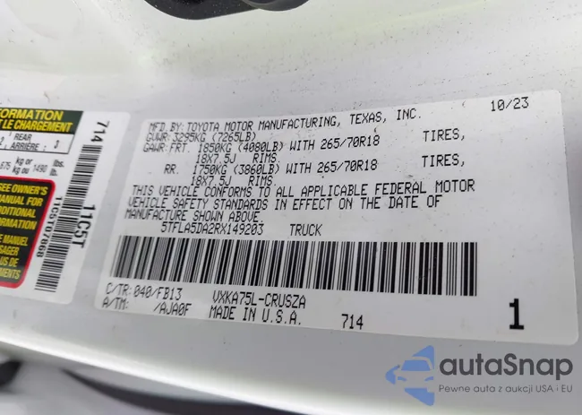 5TFLA5DA2RX149203: 42393778