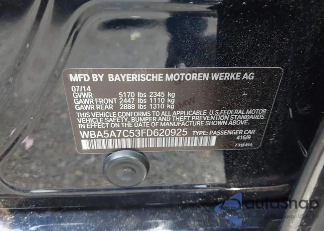 WBA5A7C53FD620925: 42393781