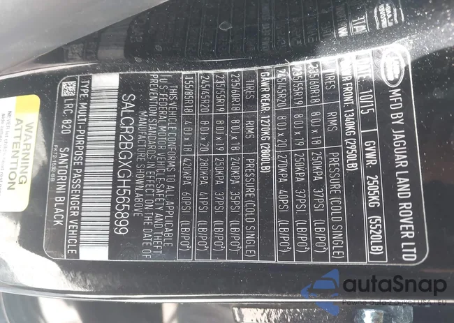 SALCR2BGXGH565899: 42394957