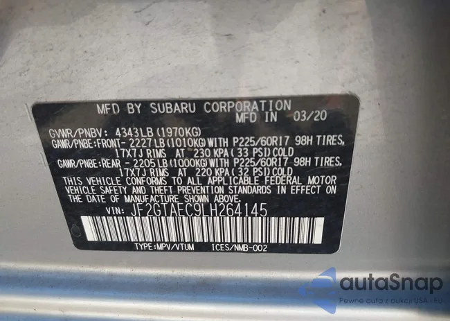 JF2GTAEC9LH264145: 42395084