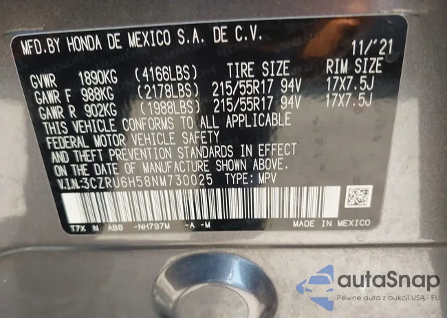 3CZRU6H58NM730025: 42395104