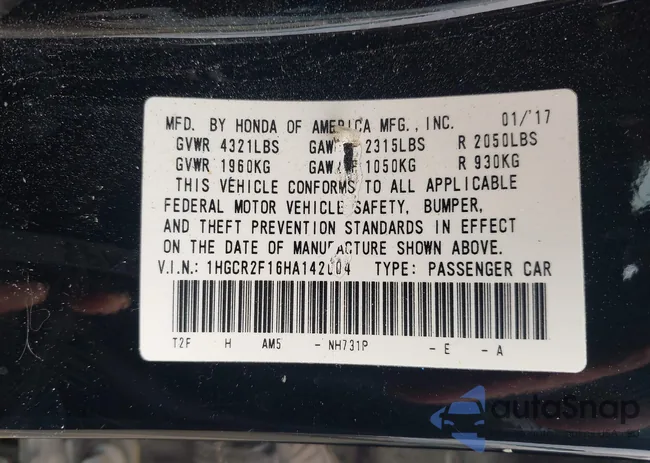 1HGCR2F16HA142004: 42395293