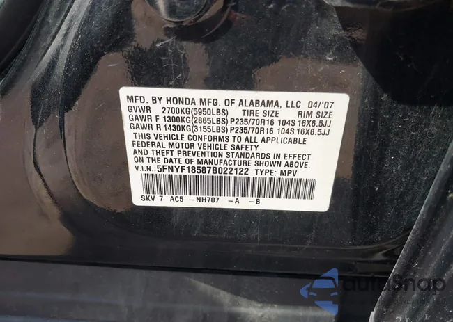 5FNYF18587B022122: 42395294