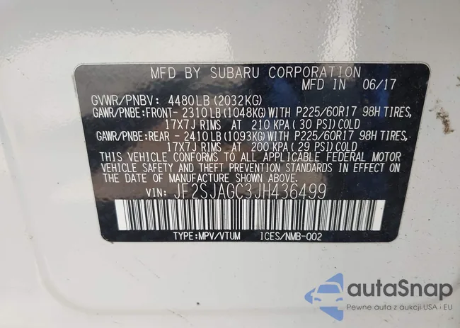 JF2SJAGC3JH436499: 42395408