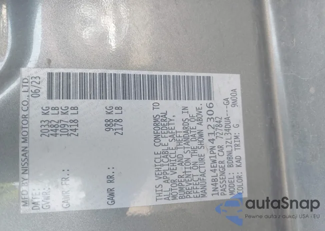 1N4BL4EW1PN412306: 42394634