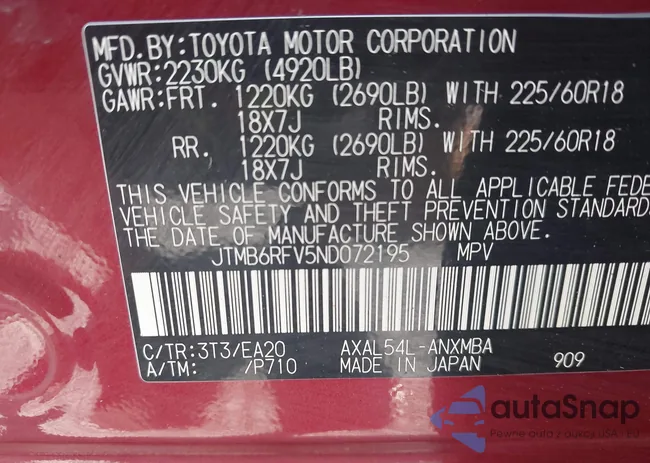 JTMB6RFV5ND072195: 42395910