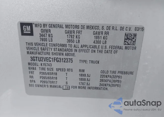 3GTU2VEC1FG312375: 42395923