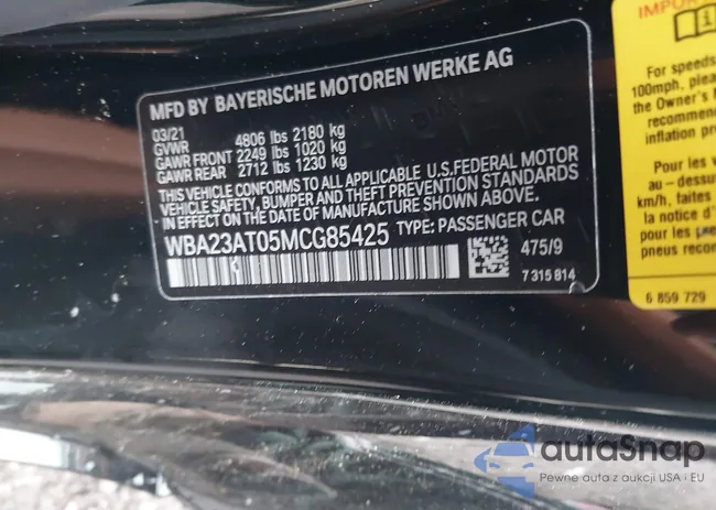 WBA23AT05MCG85425: 42395935