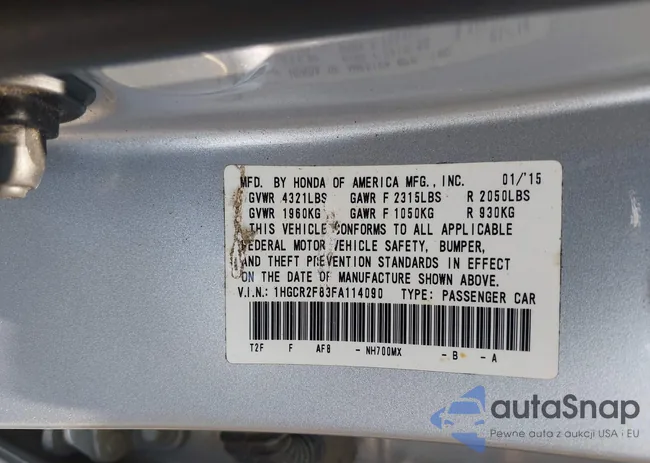 1HGCR2F83FA114090: 42395946