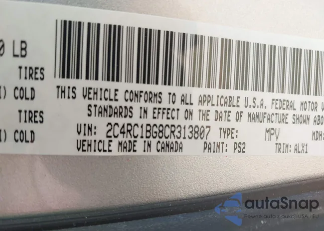 2C4RC1BG8CR313807: 42395959