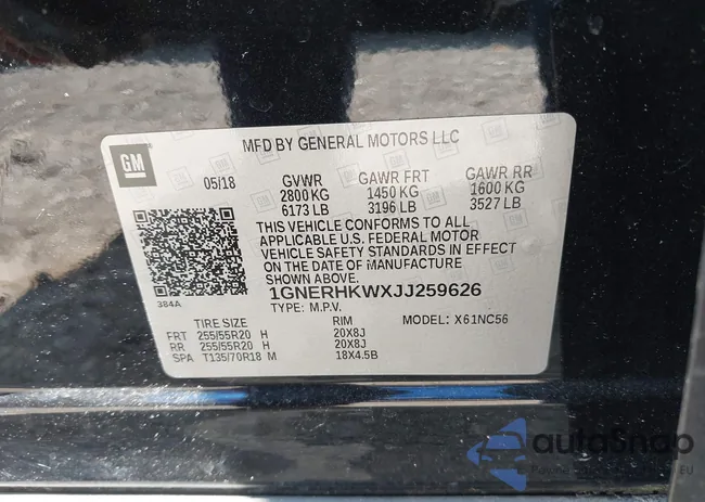 1GNERHKWXJJ259626: 42395986