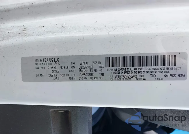 3C6TRVAG5HE522001: 42396086