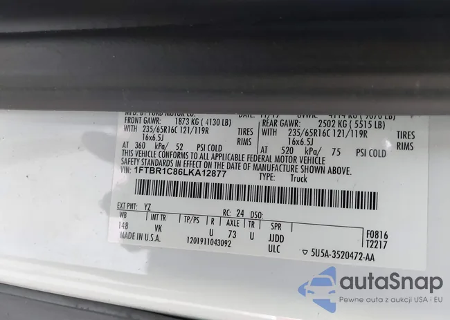 1FTBR1C86LKA12877: 42396090