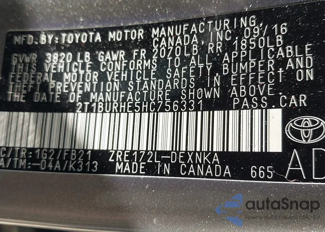 2T1BURHE5HC756331: 42396154