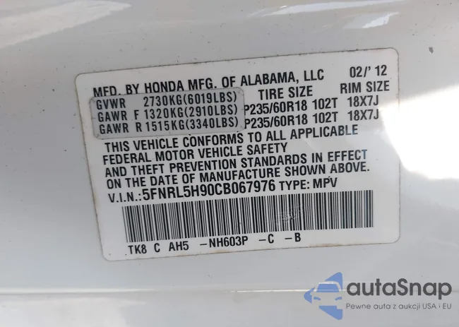 5FNRL5H90CB067976: 42396236