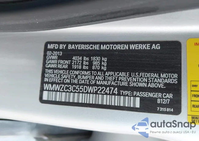 WMWZC3C55DWP22474: 42395575