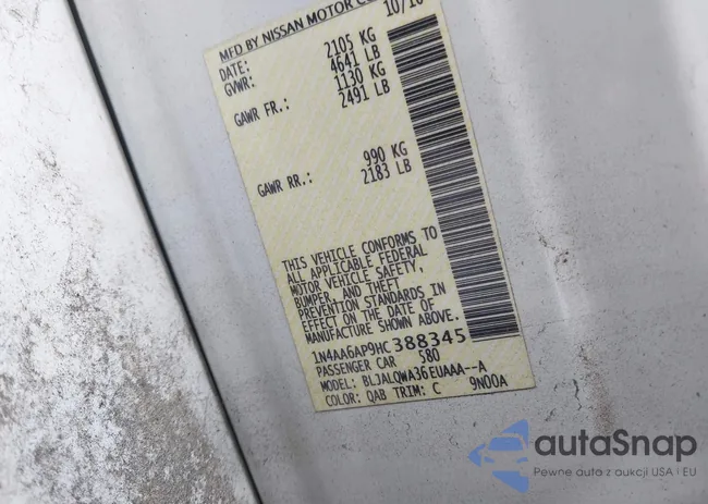 1N4AA6AP9HC388345: 42395649