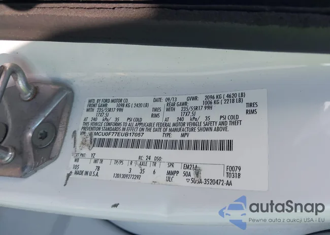 1FMCU0F77EUB17057: 42396913