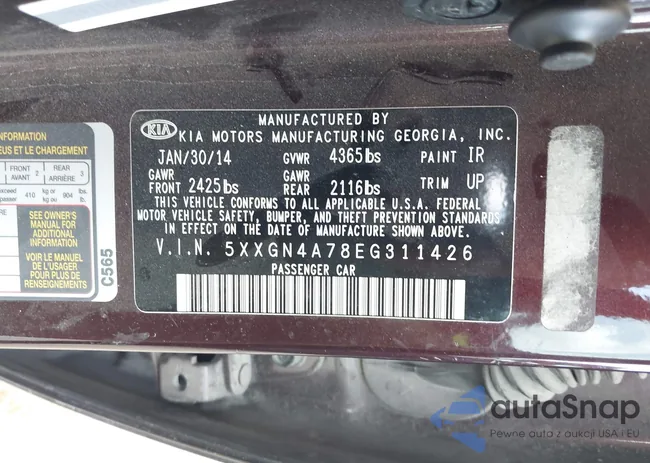 5XXGN4A78EG311426: 42396960