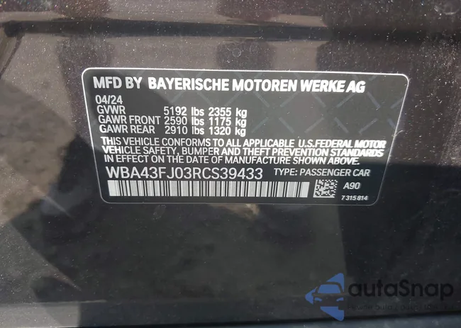 WBA43FJ03RCS39433: 42396985