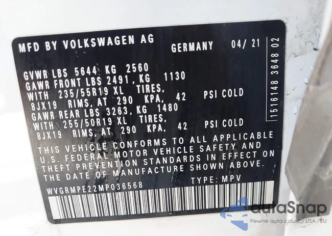 WVGRMPE22MP036568: 42396998