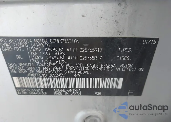 JTMBFREV5FJ022952: 42397093