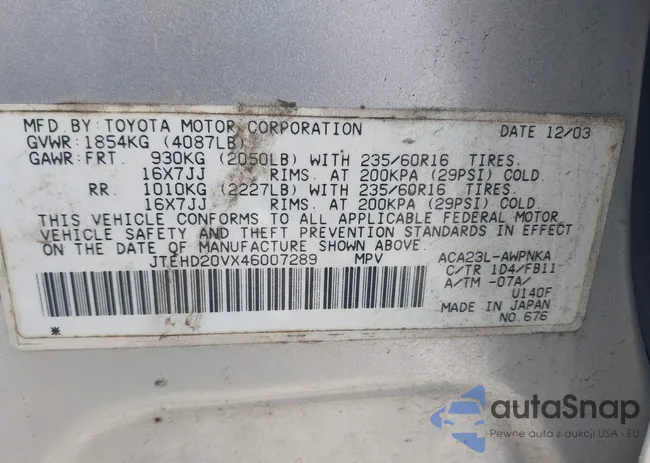 JTEHD20VX46007289: 42397235