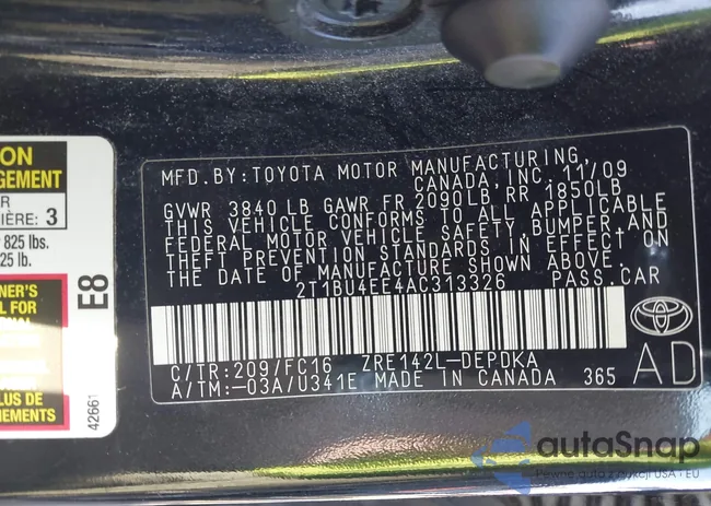 2T1BU4EE4AC313326: 42397236