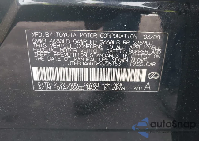 JTHBJ46G182228153: 42397316