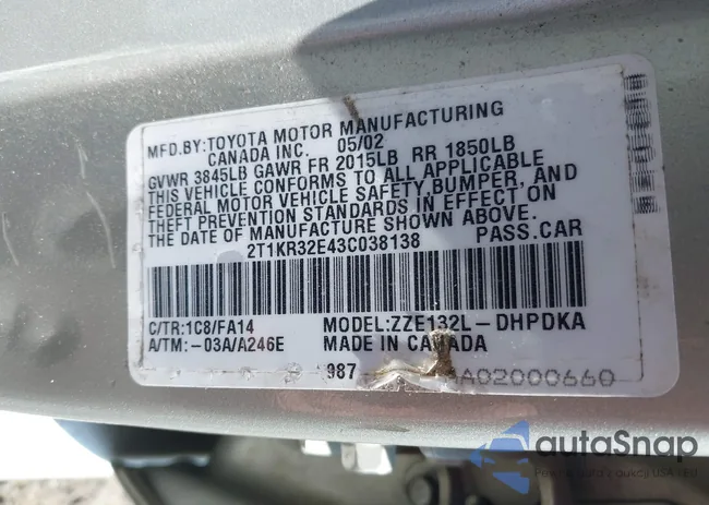 2T1KR32E43C038138: 42397460