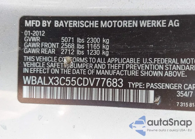 WBALX3C55CDV77683: 42396547