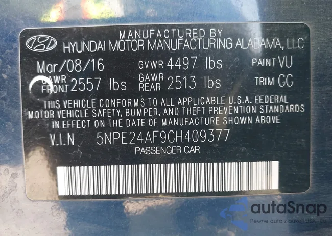 5NPE24AF9GH409377: 42396669