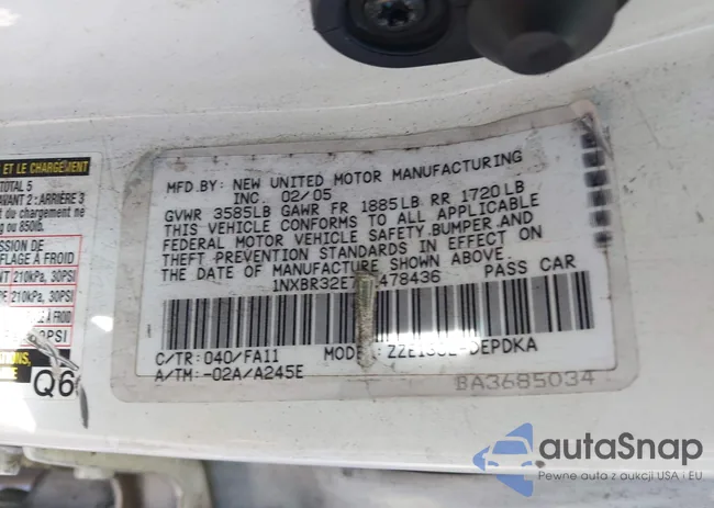 1NXBR32E75Z478436: 42396765