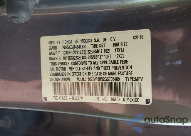 3CZRM3H52GG705489: 42397945