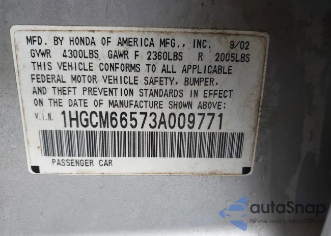 1HGCM66573A009771: 42398107