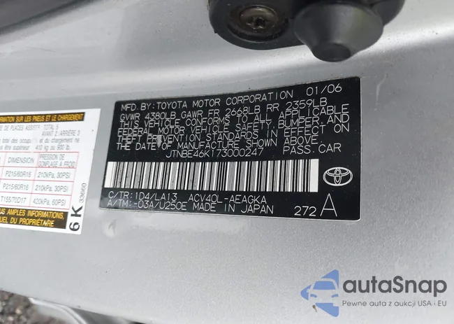 JTNBE46K173000247: 42398166