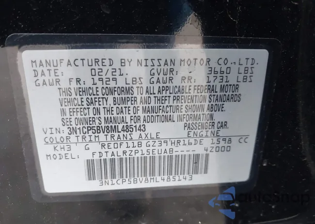 3N1CP5BV8ML485143: 42397858