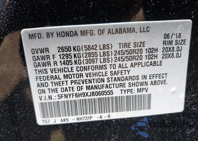 5FNYF6H9XJB060555: 42398883