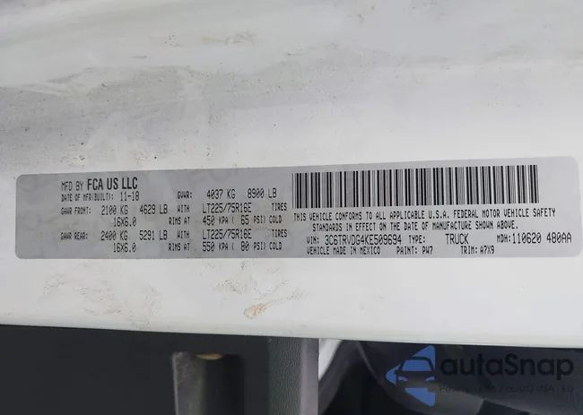 3C6TRVDG4KE509694: 42398892