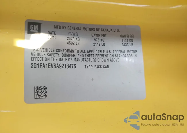 2G1FA1EV6A9218476: 42398893
