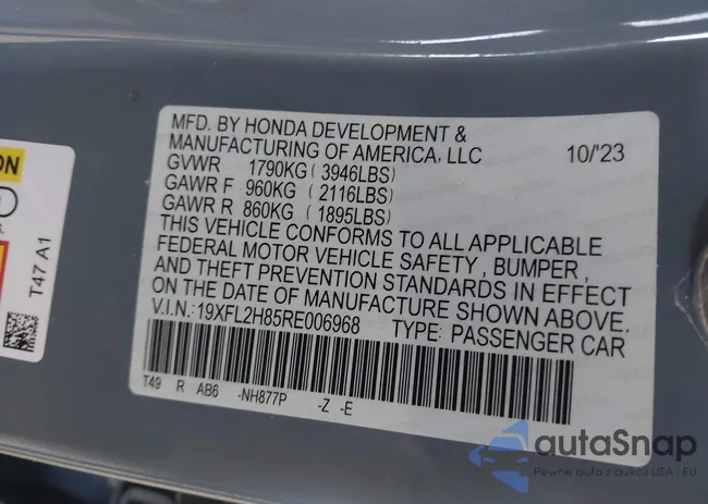 19XFL2H85RE006968: 42398916