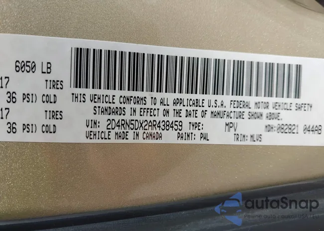 2D4RN5DX2AR438459: 42398918