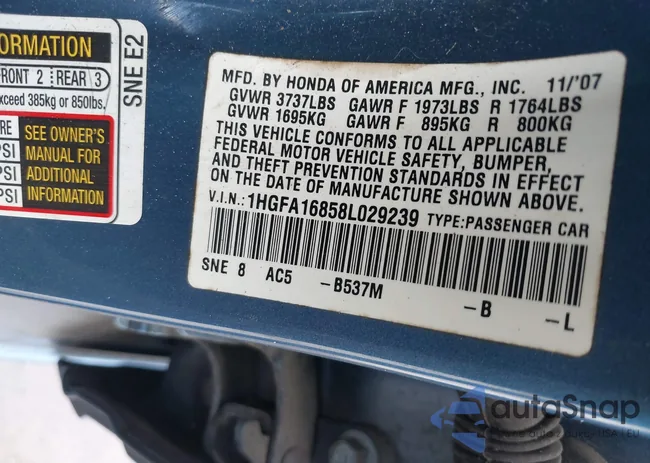 1HGFA16858L029239: 42399158