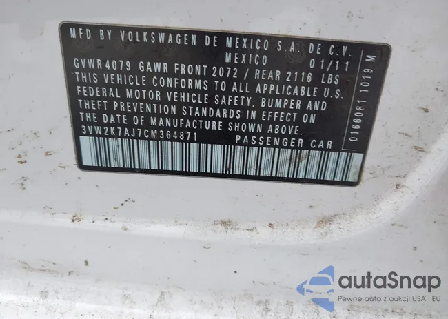 3VW2K7AJ7CM364871: 42399200