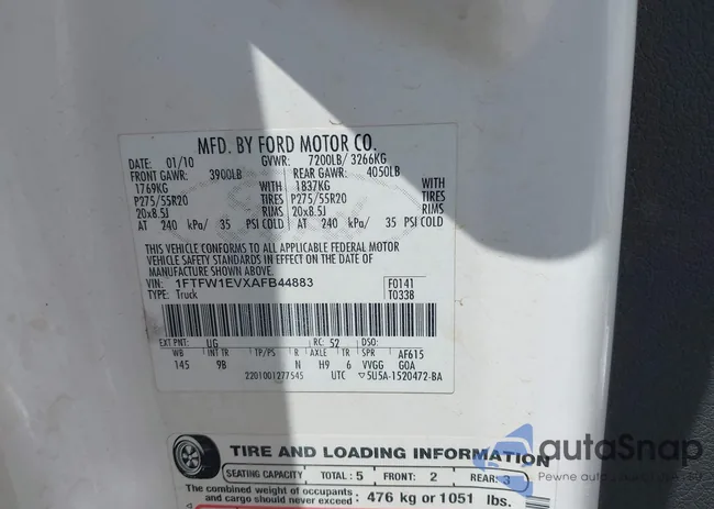 1FTFW1EVXAFB44883: 42398577