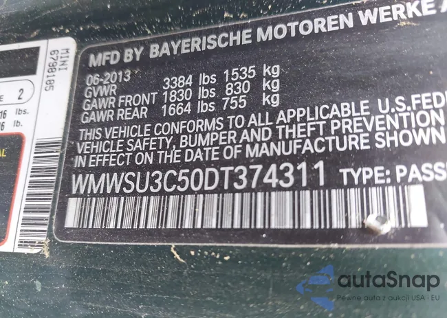 WMWSU3C50DT374311: 42398779